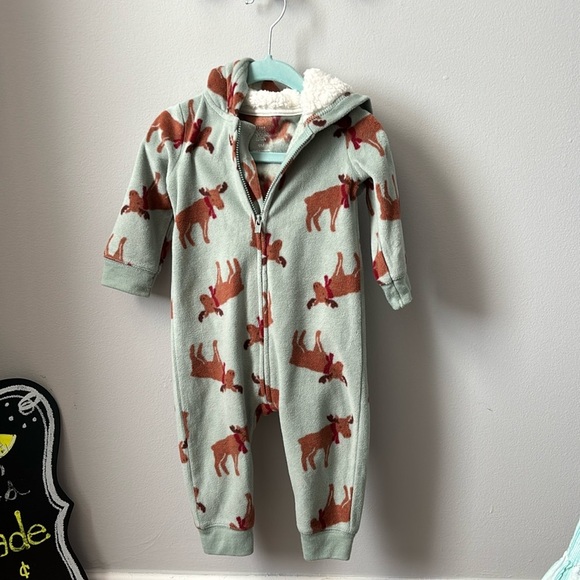 Just One You Carters Moose Pajamas - Picture 2 of 4